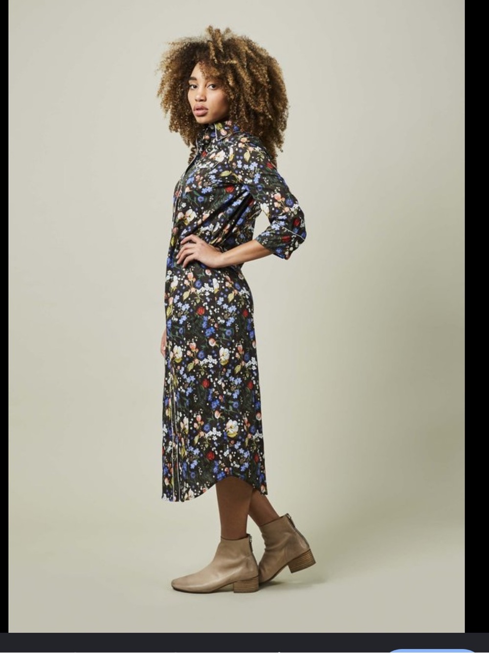 R13 3/4 sleeve cowboy floral dress